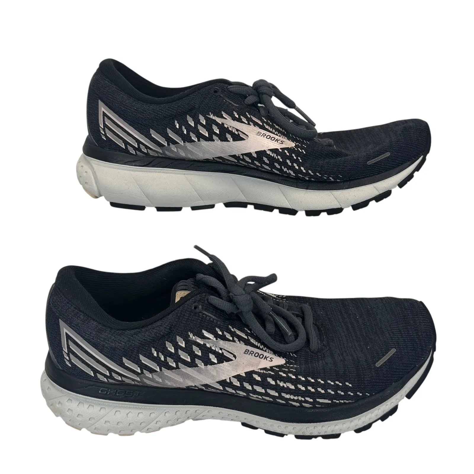 Brooks Ghost 13 Running Shoes Women's 7‎ Black Gray Mesh Cushion Neutral Sneaker - Image 8