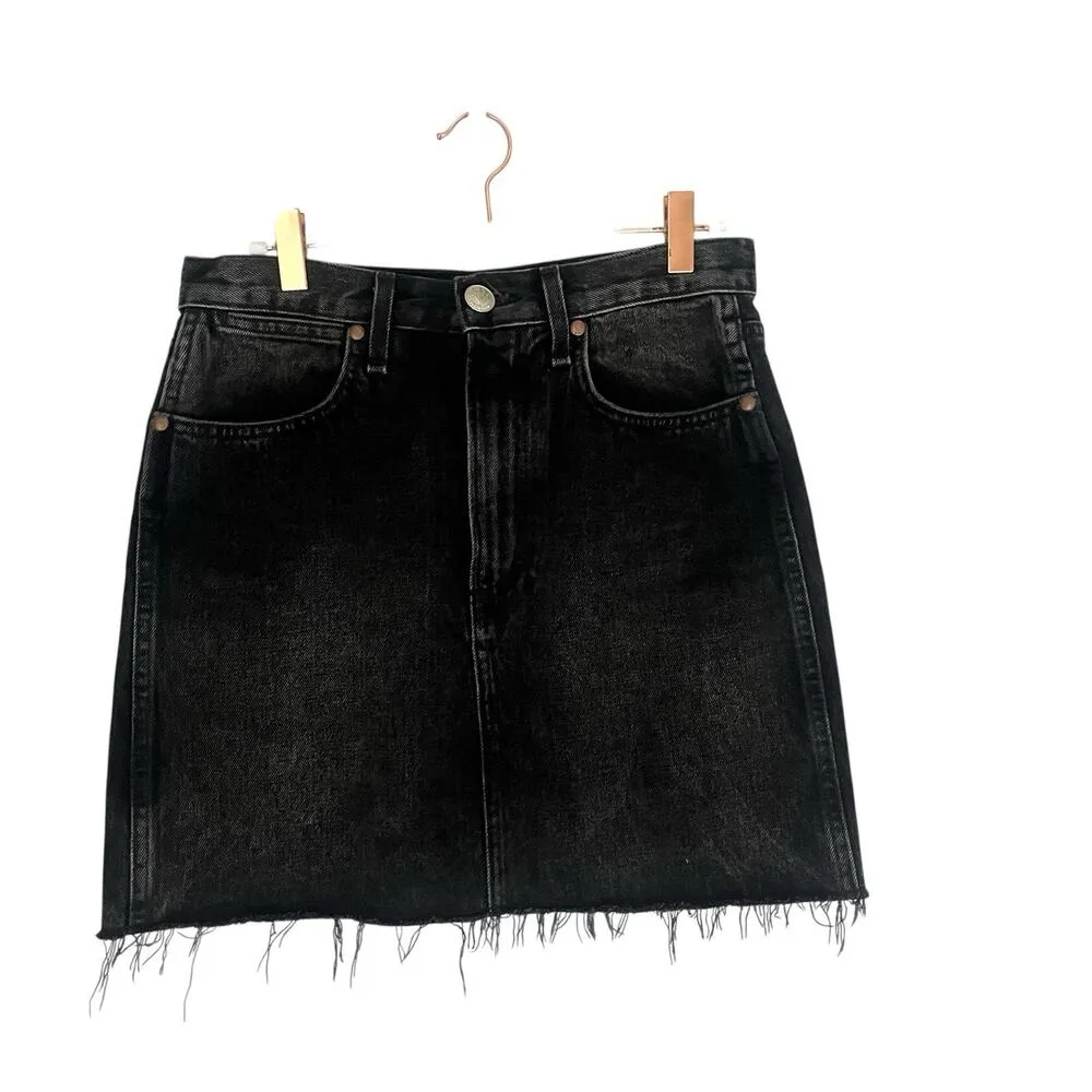 Rag & bone Moss Denim Mini Skirt Raw Hem In Asa Sz 25 Festival 90’s Grunge Y2K - Image 2