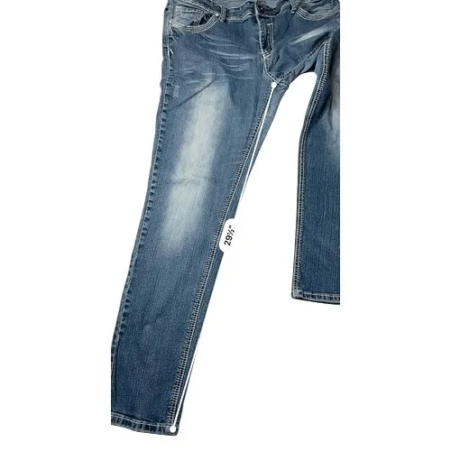 Twenty One Black by Rue 21 Low Rise Boyfriend Fade‎ Stretch Blue Jeans sz 5/6 - Image 6