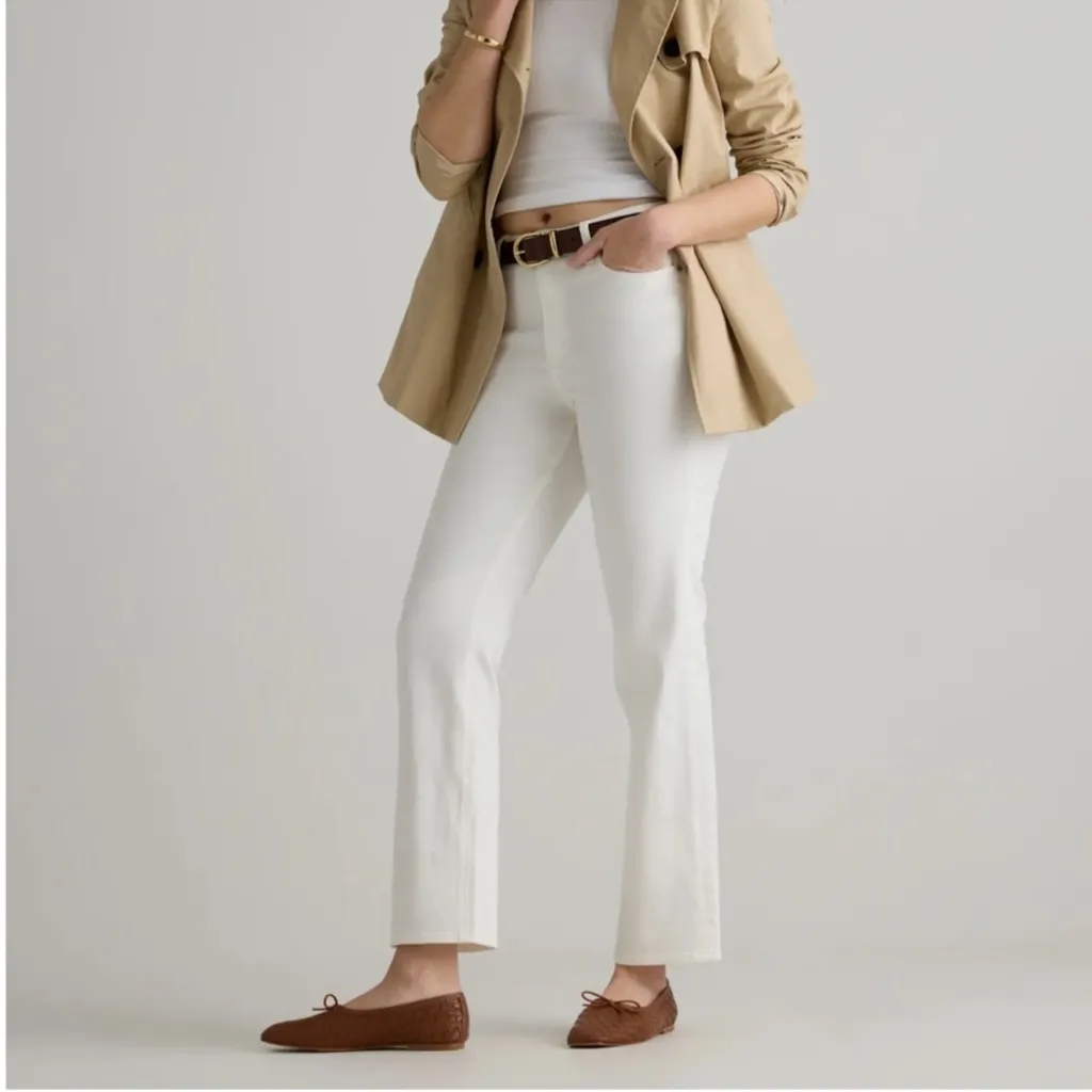 NWT Quince Bella Stretch Straight Jeans Cloud White Pants Sz 24 Inseam 26” - Image 2