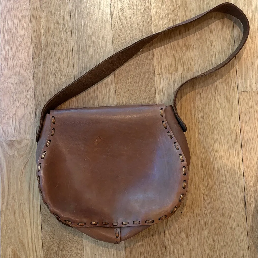 Vtg Tooled Leather Purse Western Shoulderbag Boho Cowgirl - Image 7