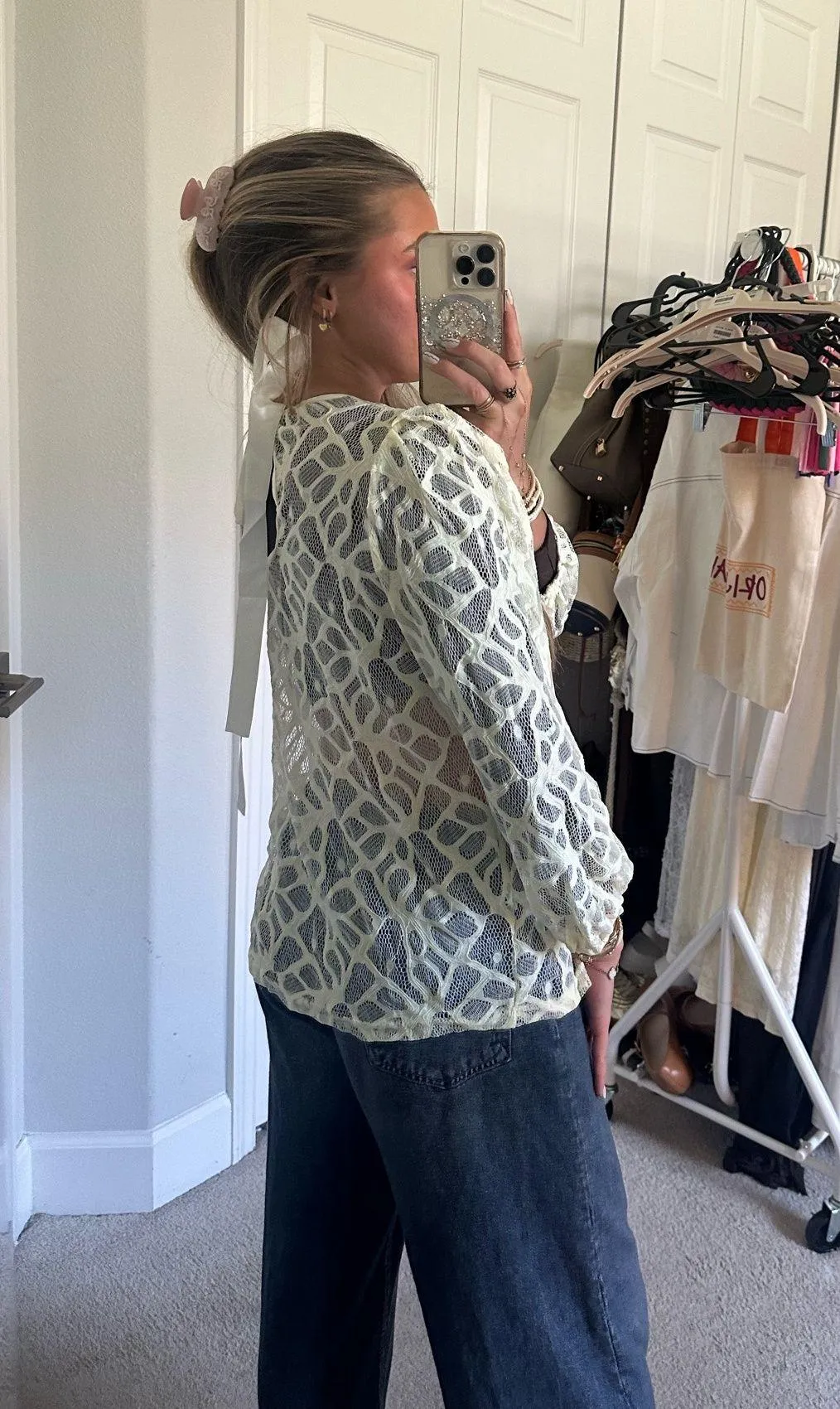 Amazon lace crochet long sleeve top  - Image 2