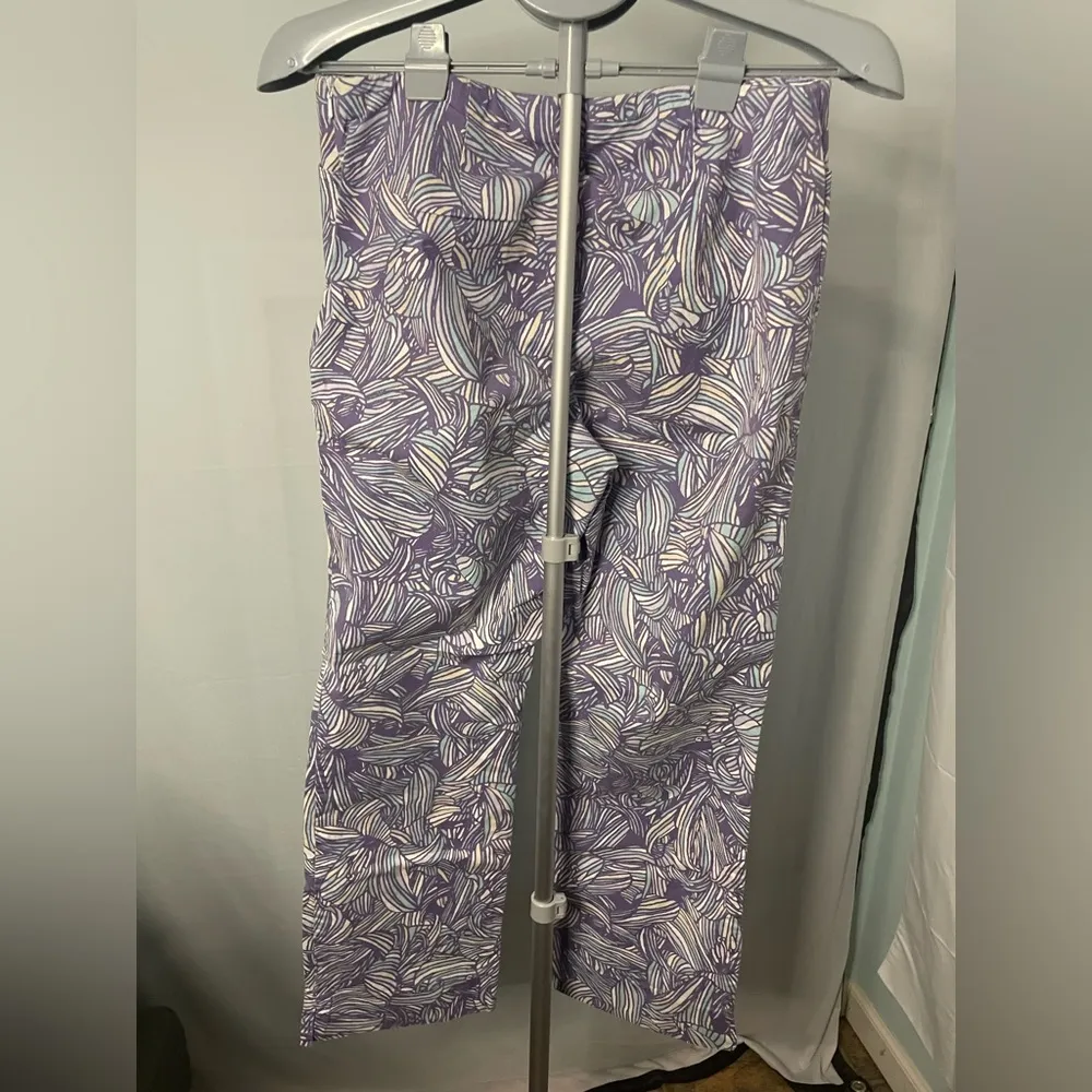 SIGRID OLSEN Purple and White Leaf Print Pants‎ SIZE 8 - Image 7