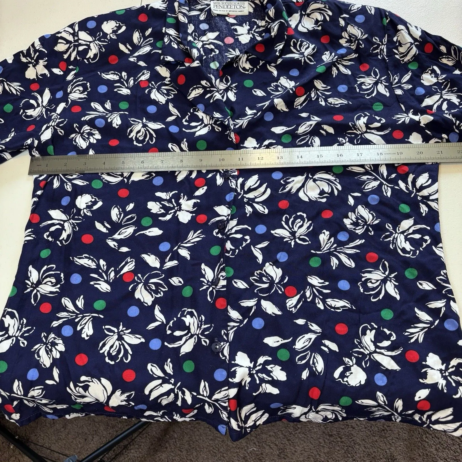 MISS SOPHISTICATES BY PENDLETON Vintage Floral Button Down Shirt Womens Size 14 - Image 6