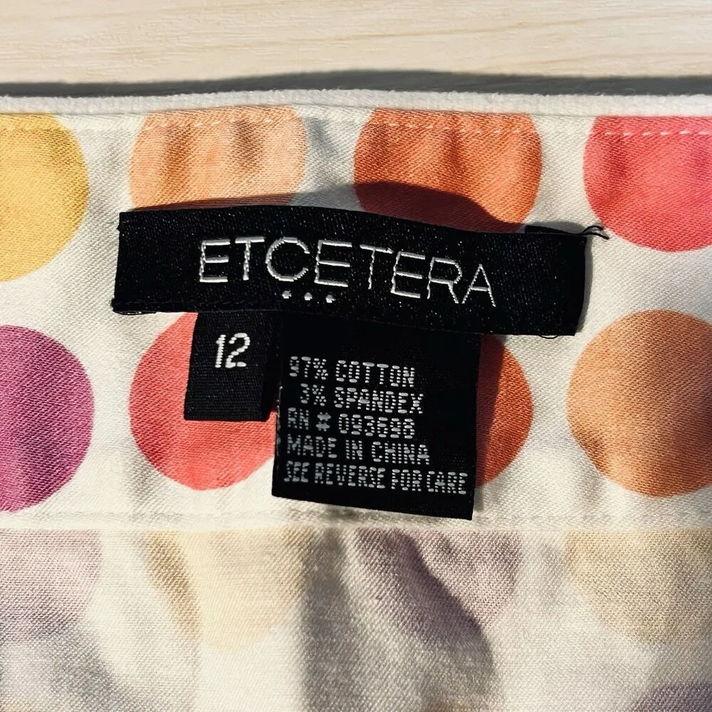 Womens Etcetera Polka Dot Short Skirt Size 12 Pink - Image 6