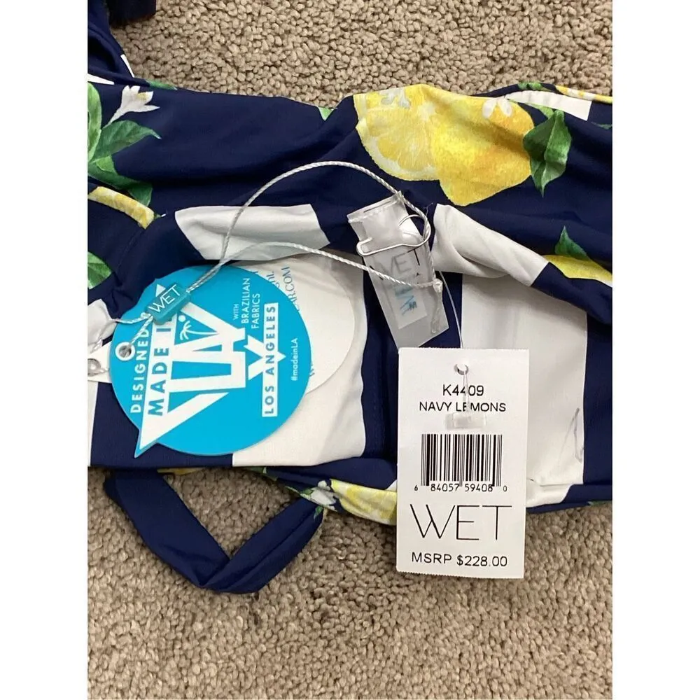 New. WET L.A lemon navy swimsuit. Small. Retails $228 - Image 11