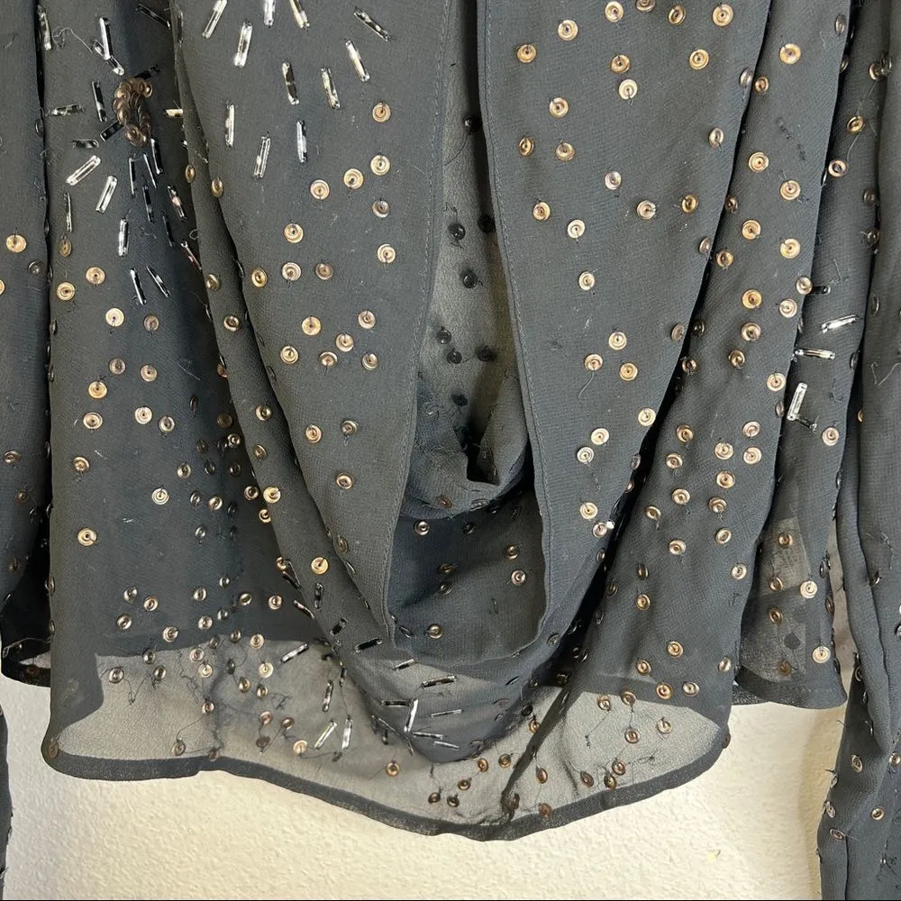 Soft Surroundings Sheer Beaded Top Cover-Up‎ - Image 3