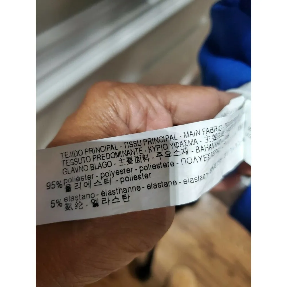 Zara Basic Womens Blue Polyester Collared Short Sleeve Knee Length Dress Size XS - Image 9