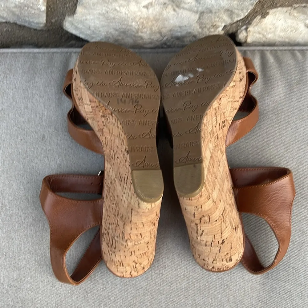 American Rag Brown ROCHELLE Wedge Sandals size 8 - Image 3