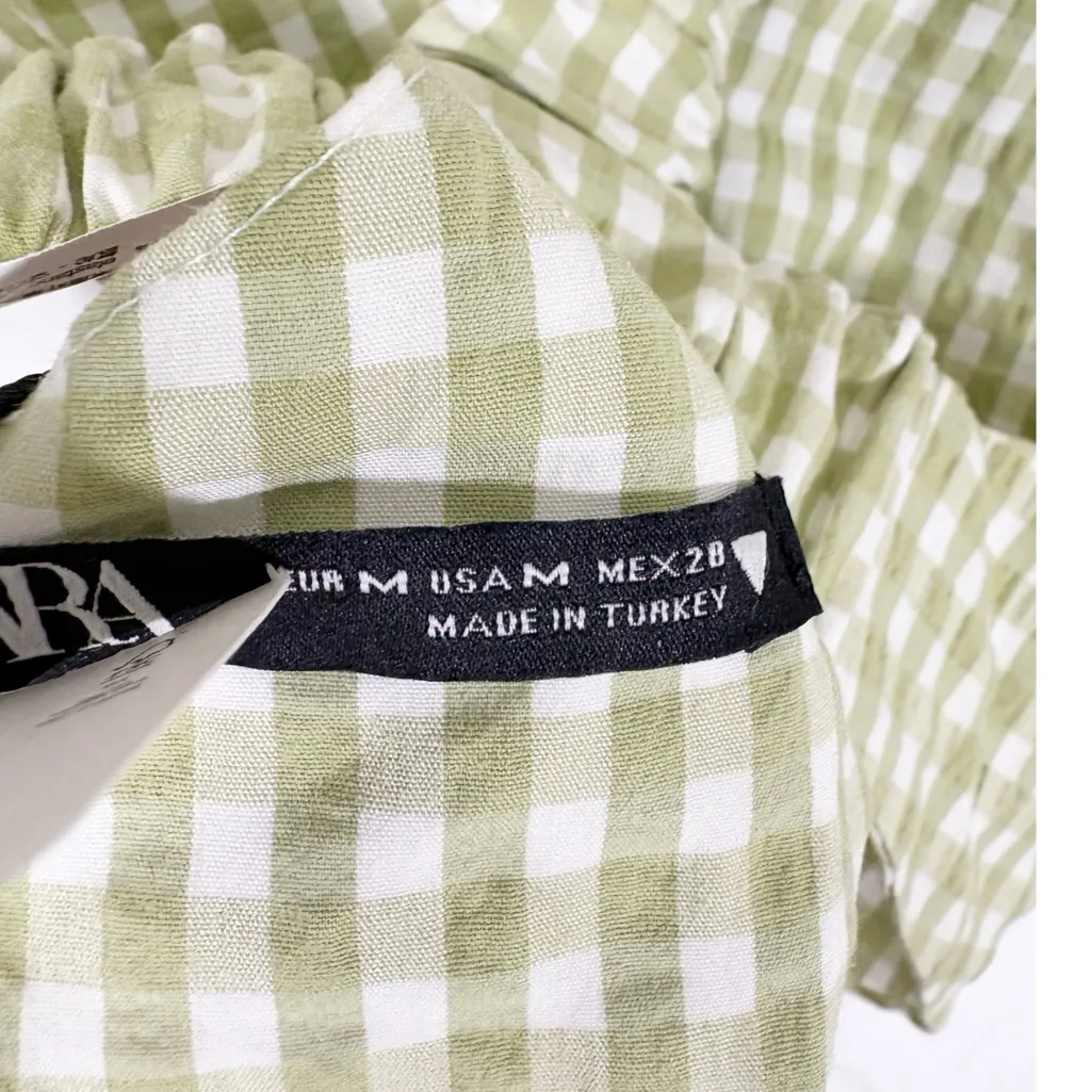 NEW Zara Gingham Sleeveless Open Back Crop Top Size Medium - Image 10