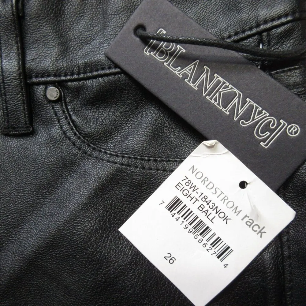 NWT Blank NYC Skinny in Eight Ball Black Vegan Faux Leather Pants 26 - Image 3