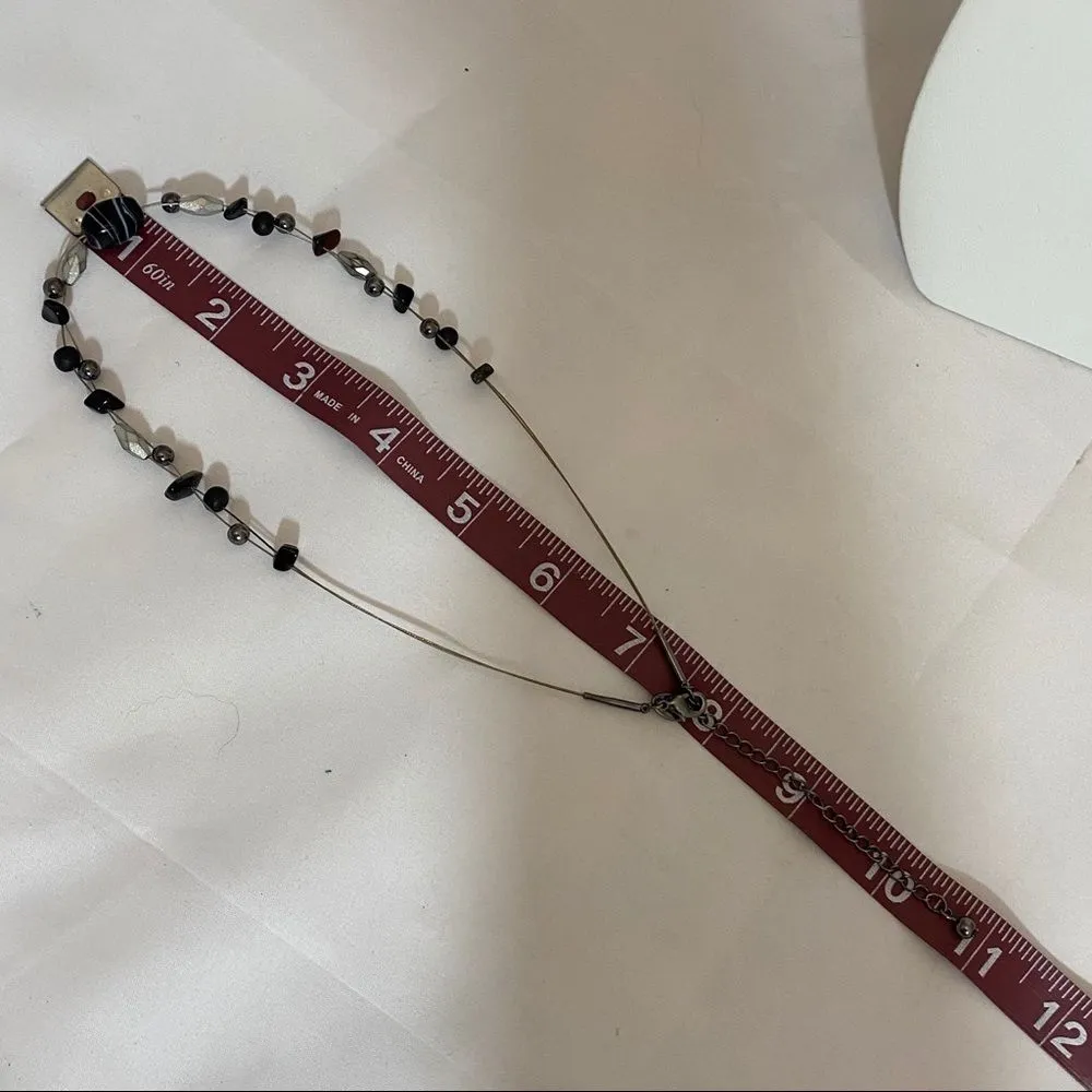 Lia Sophia Wire Bead Black Silver Necklace - Image 5