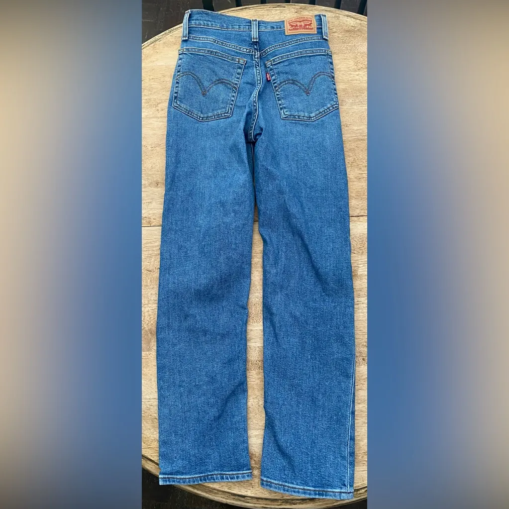 Levi’s Premium Women’s Sz 24 Wedgie Straight Fit Medium‎ Blue Jeans - Image 7