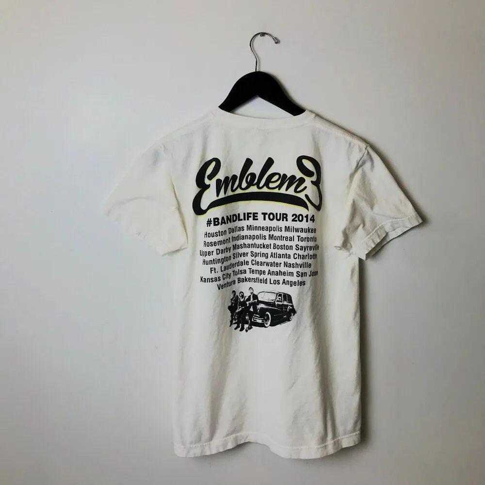 2014 Emblem3 Graphic Tee White Medium M Huntington Beach CA Concert Rap Rock - Image 10