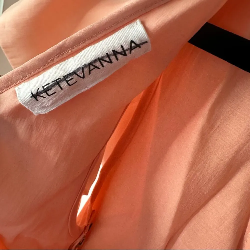 Free People x Ketevanna peach Anna ruffle mini‎ dress size - Image 7