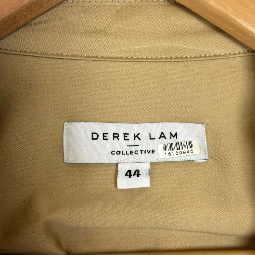 Derek Lam Collection Women's Cropped Wrap Jacket Khaki Military Utilitarian Sz L - Image 8