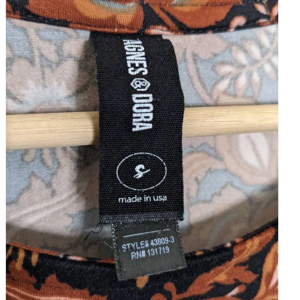 AGNES & Dora Floral Paisley Boho Flare Dress With Pockets Size‎ S Soft Knit - Image 5