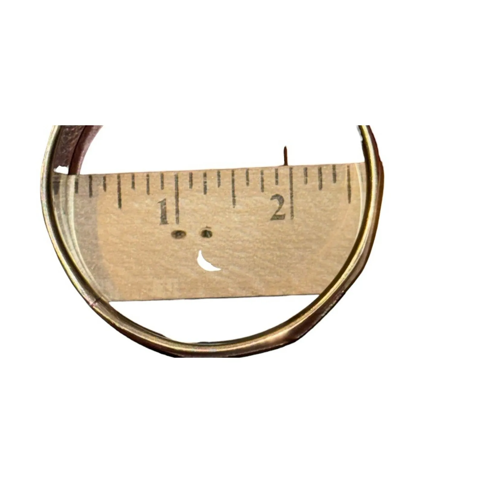 Vintage Pink Shell Mother of Pearl Inlay Bangle Bracelet Iridescent Metal Retro - Image 6