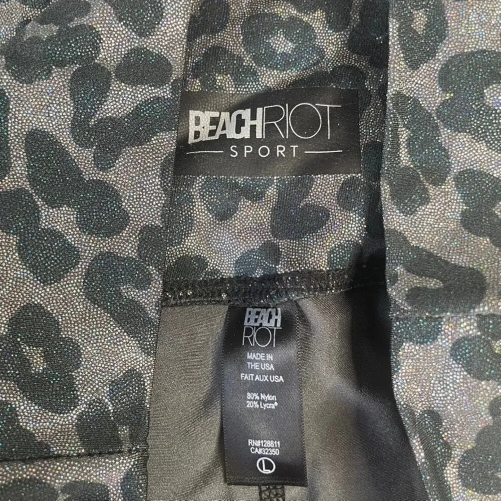Beach Riot‎ Leopard Print Sparkle Activewear Leggings - Image 4
