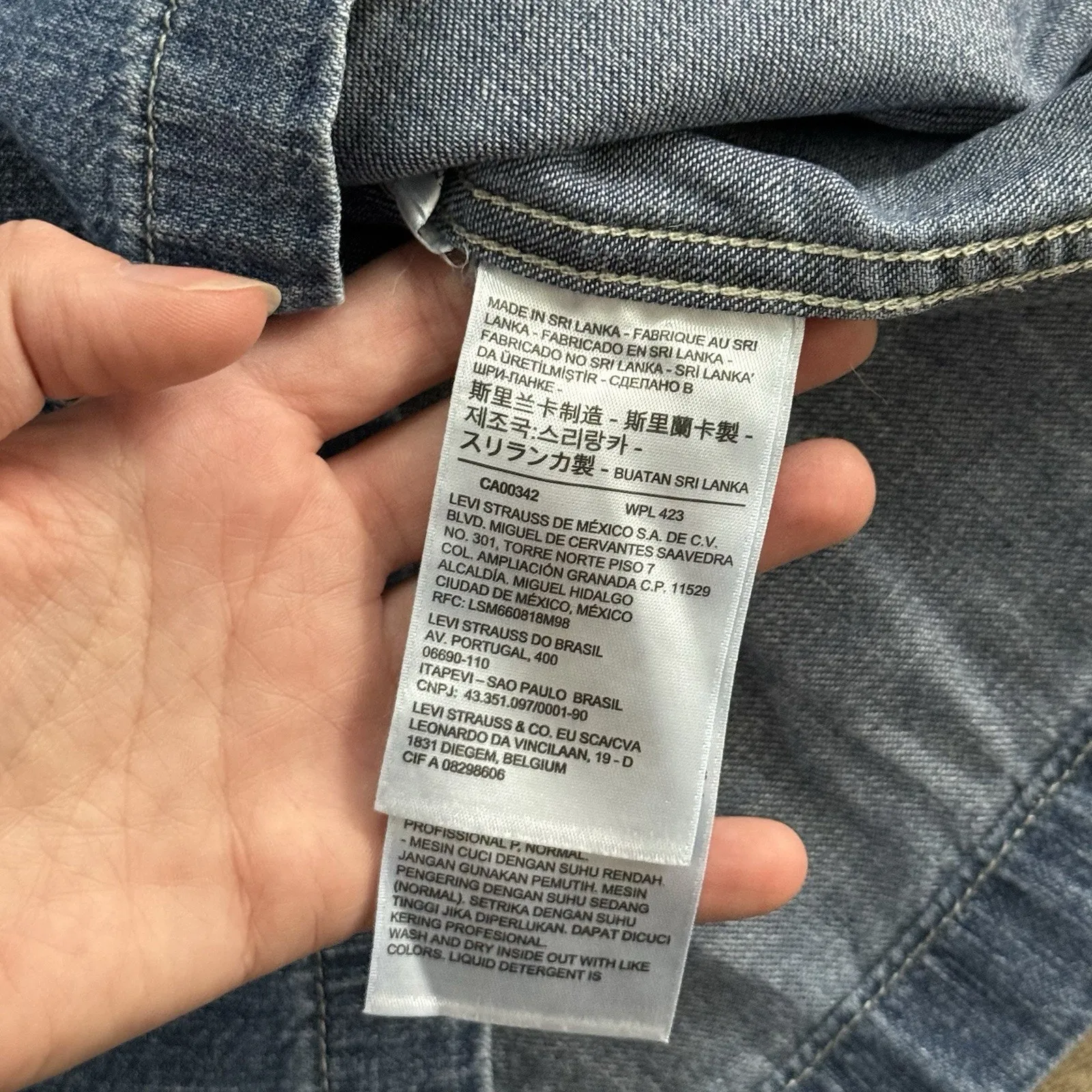 Levi’s Otto Western Denim Jean Dress Women’s Medium Long Sleeve Cotton Boho - Image 4