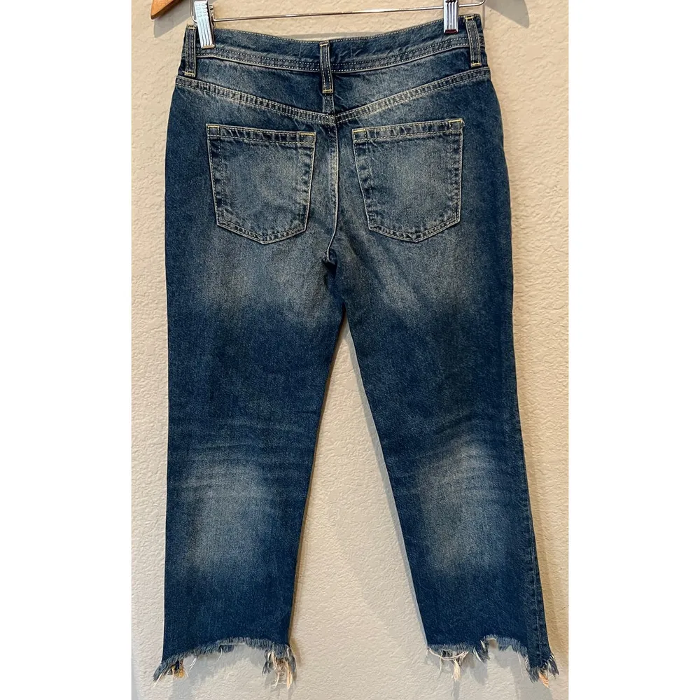 Free People We the Free Maggie Ripped Crop Straight Leg Jeans Size 24 - Image 5
