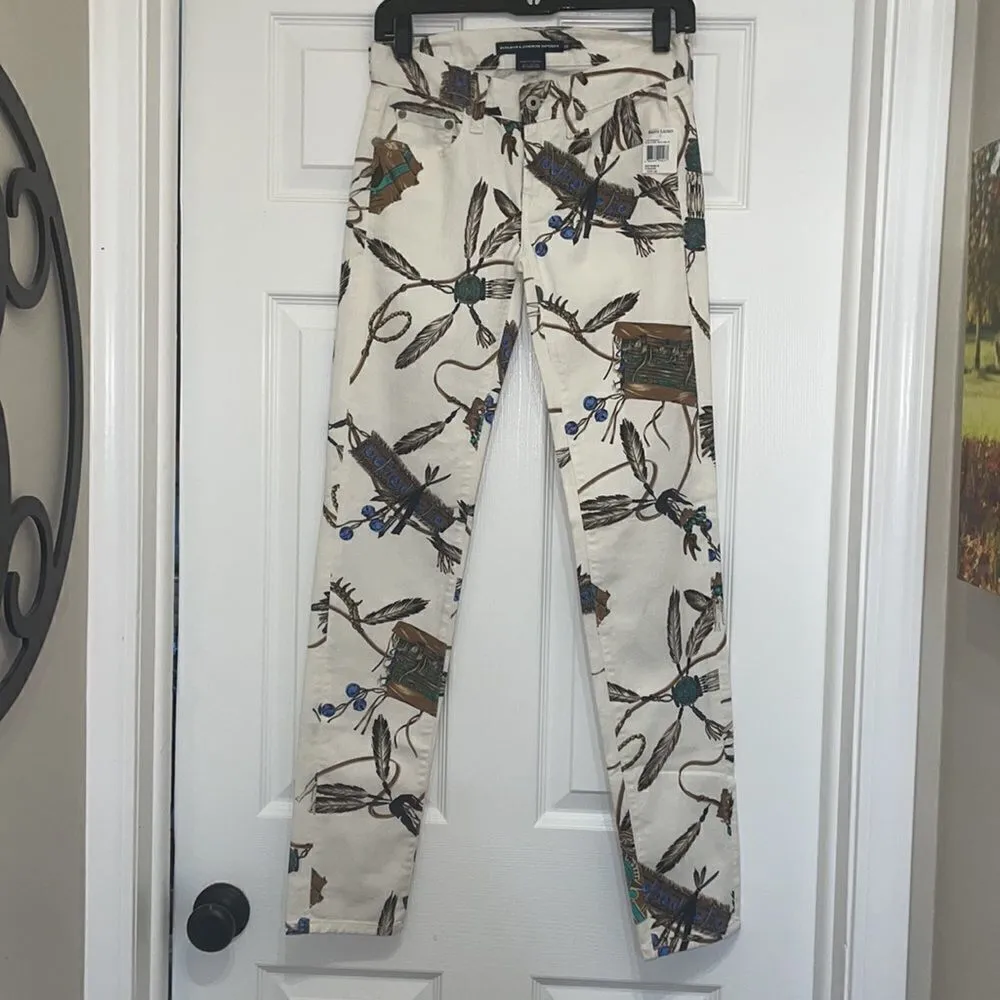Ralph Lauren Sport Convair Native American print skinny jeans, NWT - Image 2