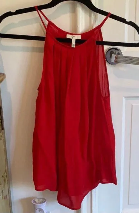 NWOT Gorgeous Red  Silk Tank Top Shirt M - Image 5