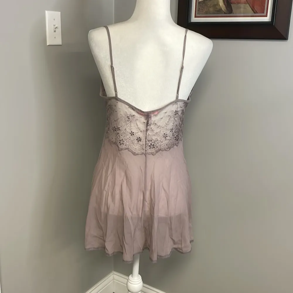 100% Silk Victoria's Secret Lavender Mauve Lace Lingerie Medium Sexy Mobwife - Image 5