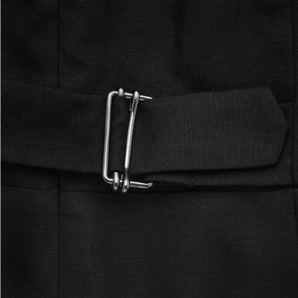 COS Linen-Blend V-Neck Short Sleeved Wide-Leg Jumpsuit,  Black Size 12 EXCELLENT - Image 8