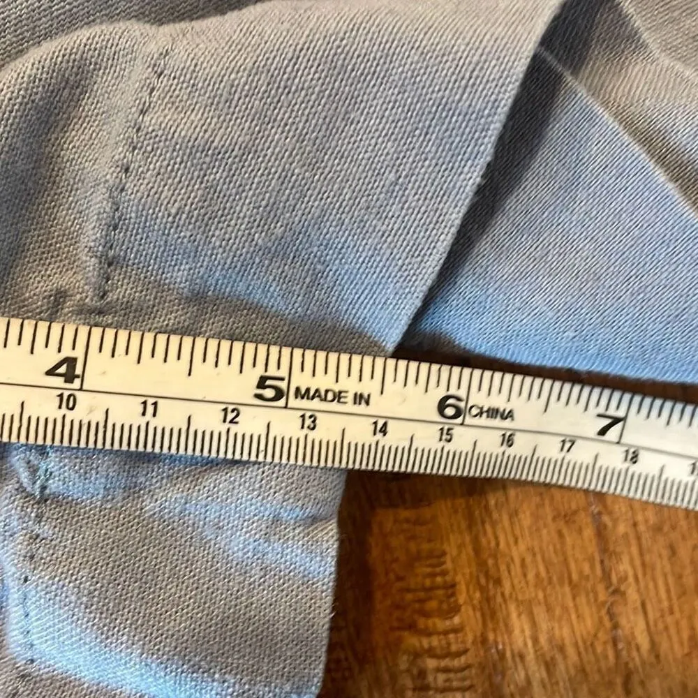 Free Assembly blue linen blend pleat front pull on short small - Image 5