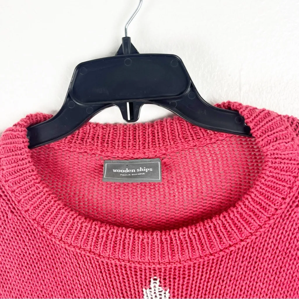 WOODEN SHIPS Star Graphic Long Sleeves Knit Drop Shoulder Sweater Size M/L - Image 5