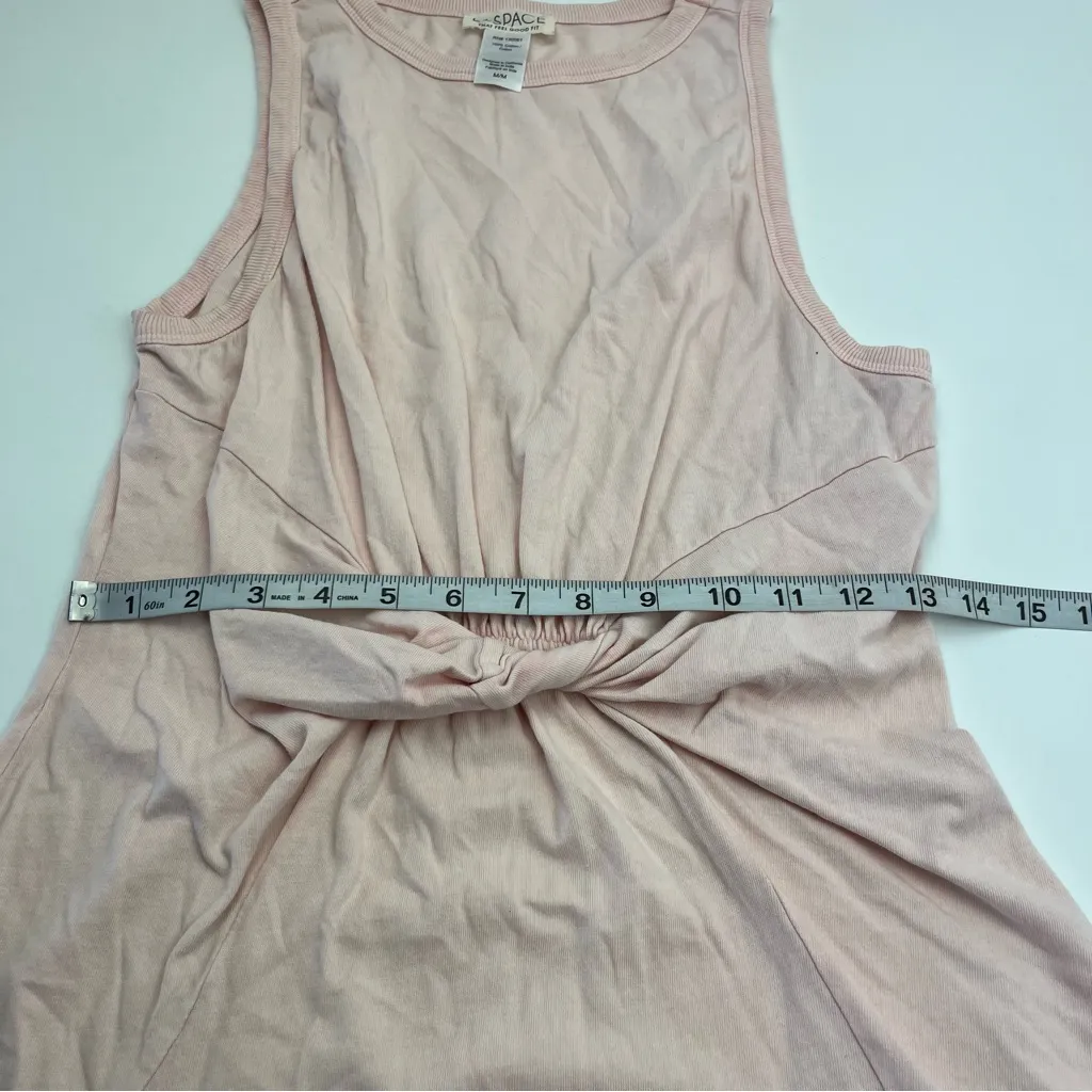 L*Space Baby Pink Sleeveless Dress Womens Medium 100%‎ Cotton Stretch *FLAWED - Image 5