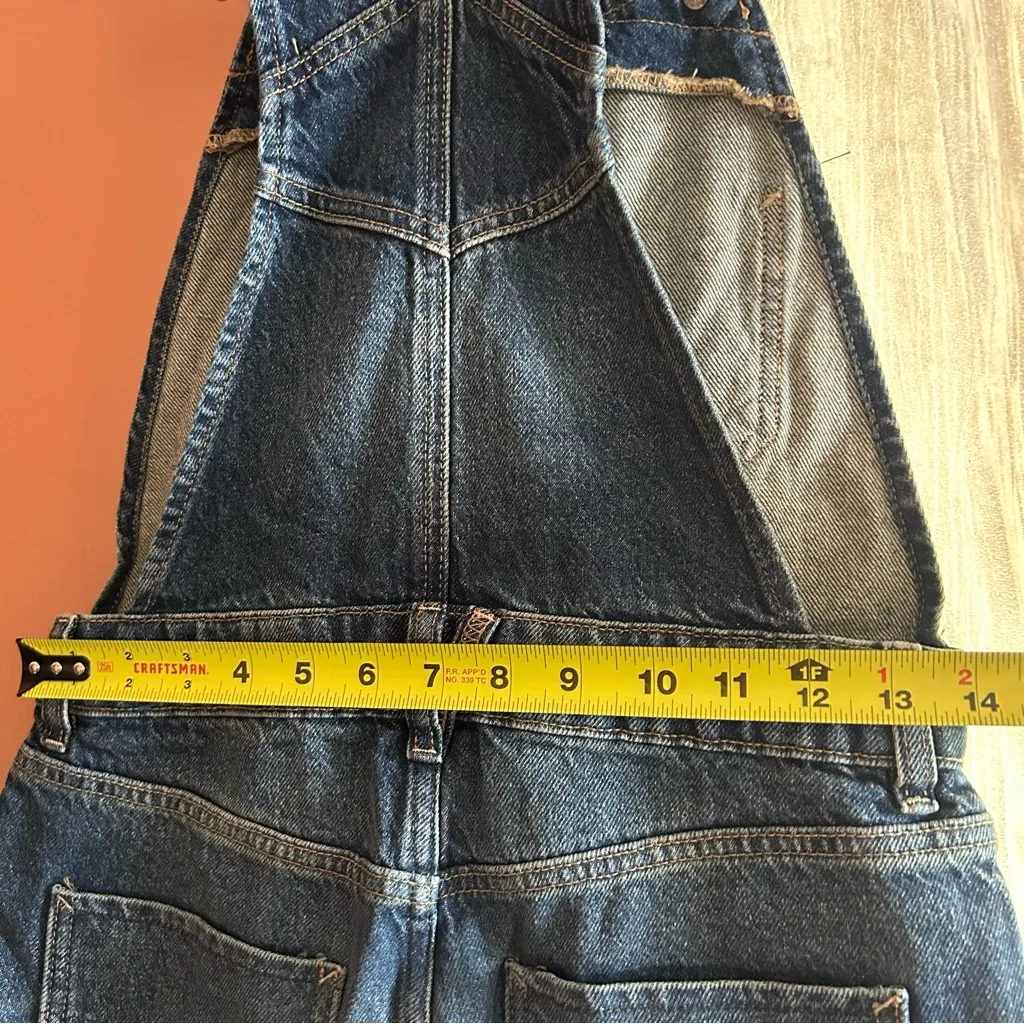 Free People Sunkissed Denim‎ Short Overalls Zip Front Jean Shortalls NEW Size 24 - Image 5