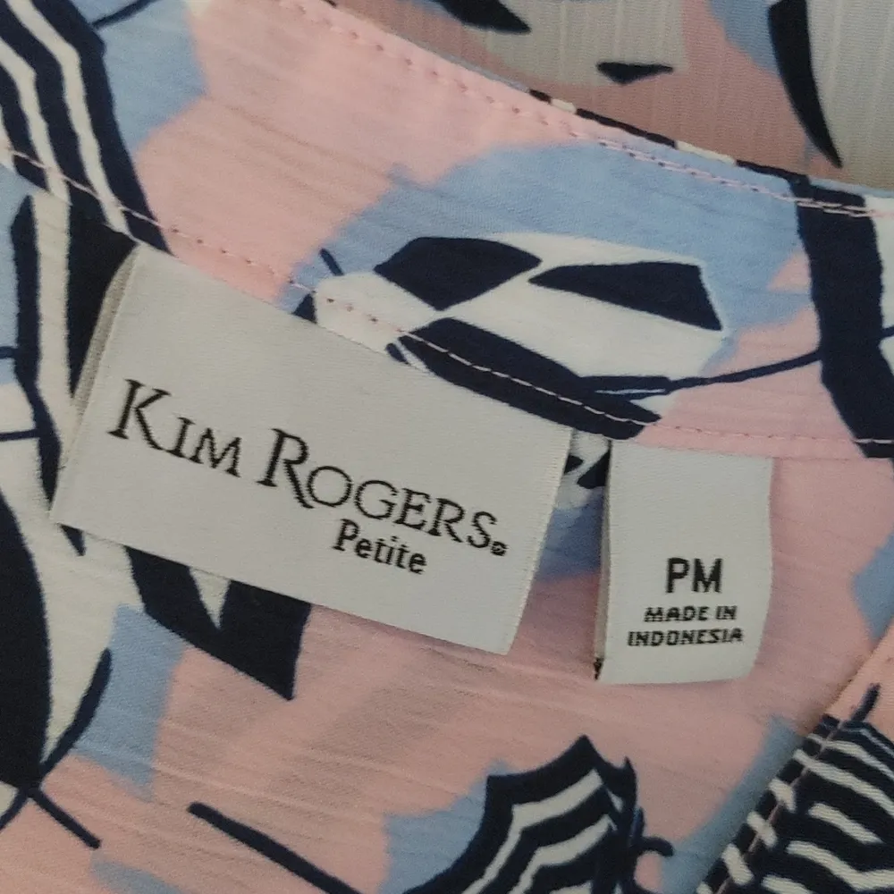 Kim Rogers Umbrella Print Button Down Blouse Shirt - Image 5