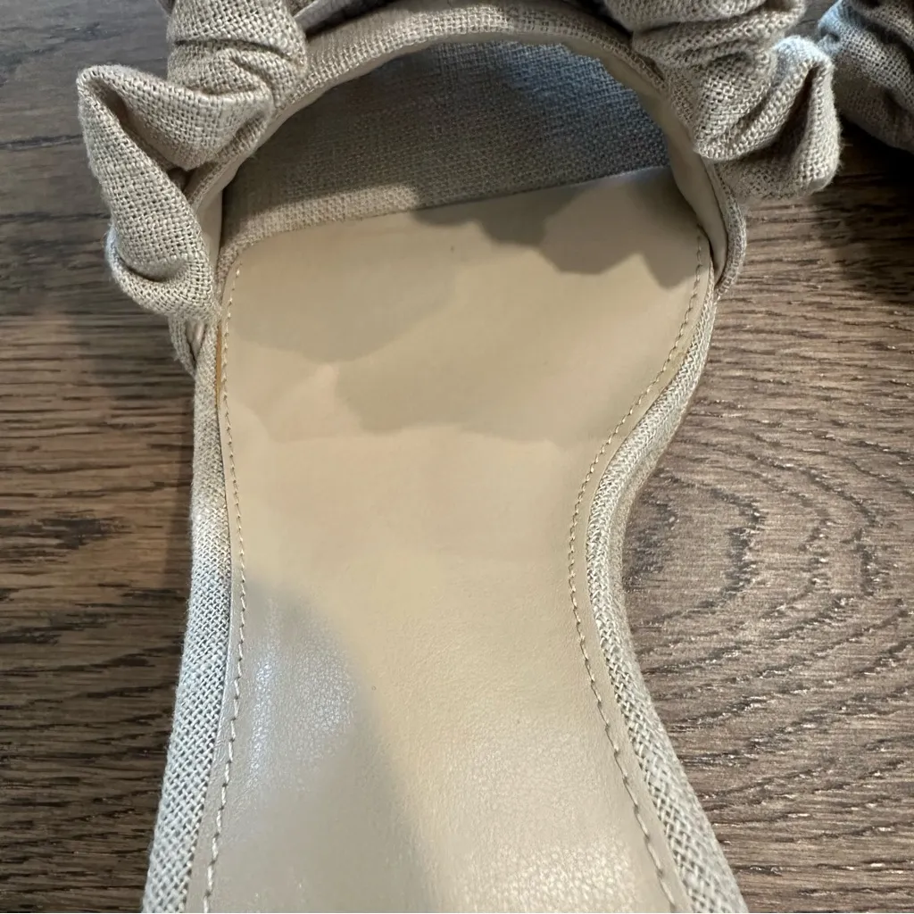 Sam Edelman Kady Beige Fabric Ruched Mule Heels Size 9.5 - Image 10