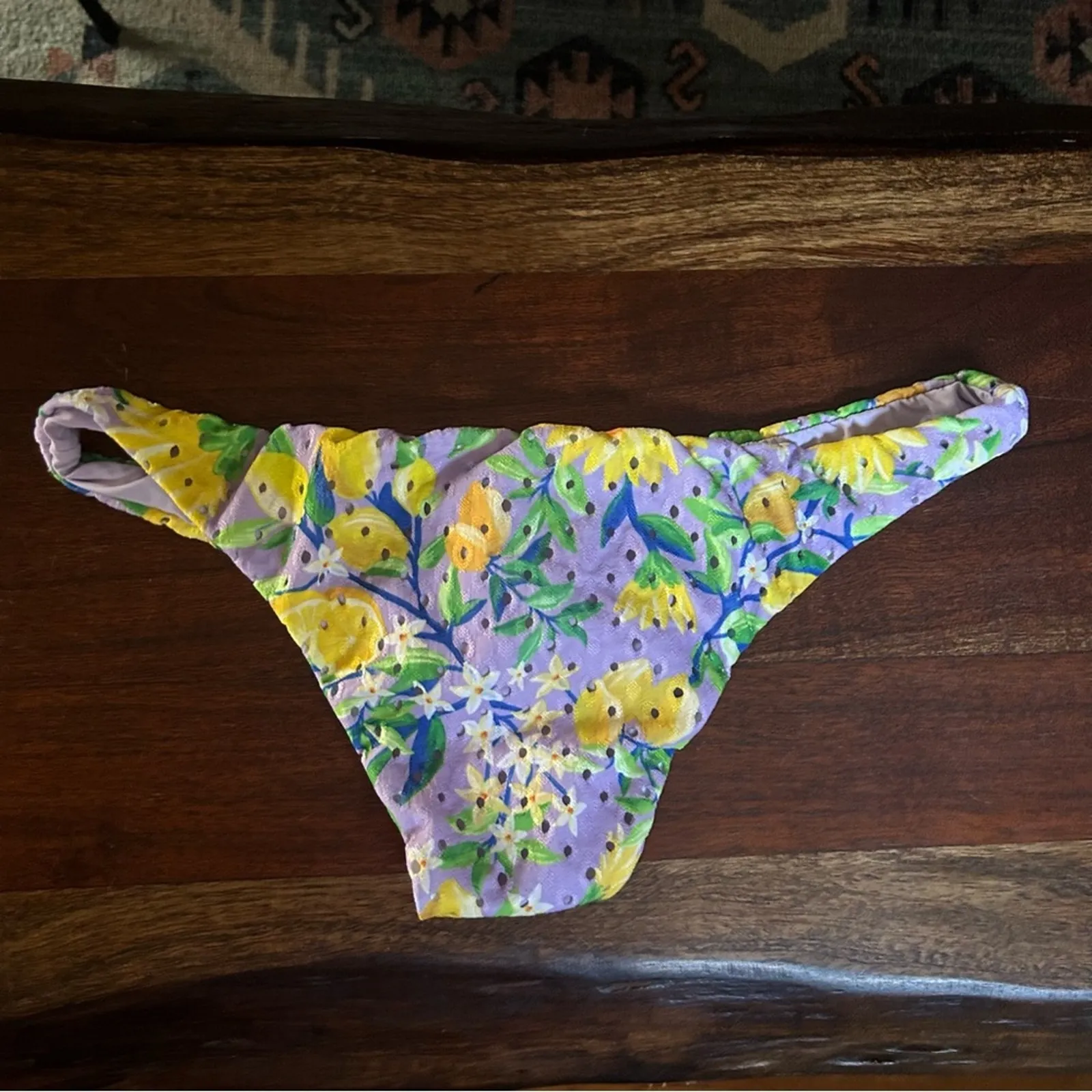 FARM RIO Lemon Dream Low Rise‎ Bikini Bottom Swim Bathing Suit Floral NEW Size L - Image 5