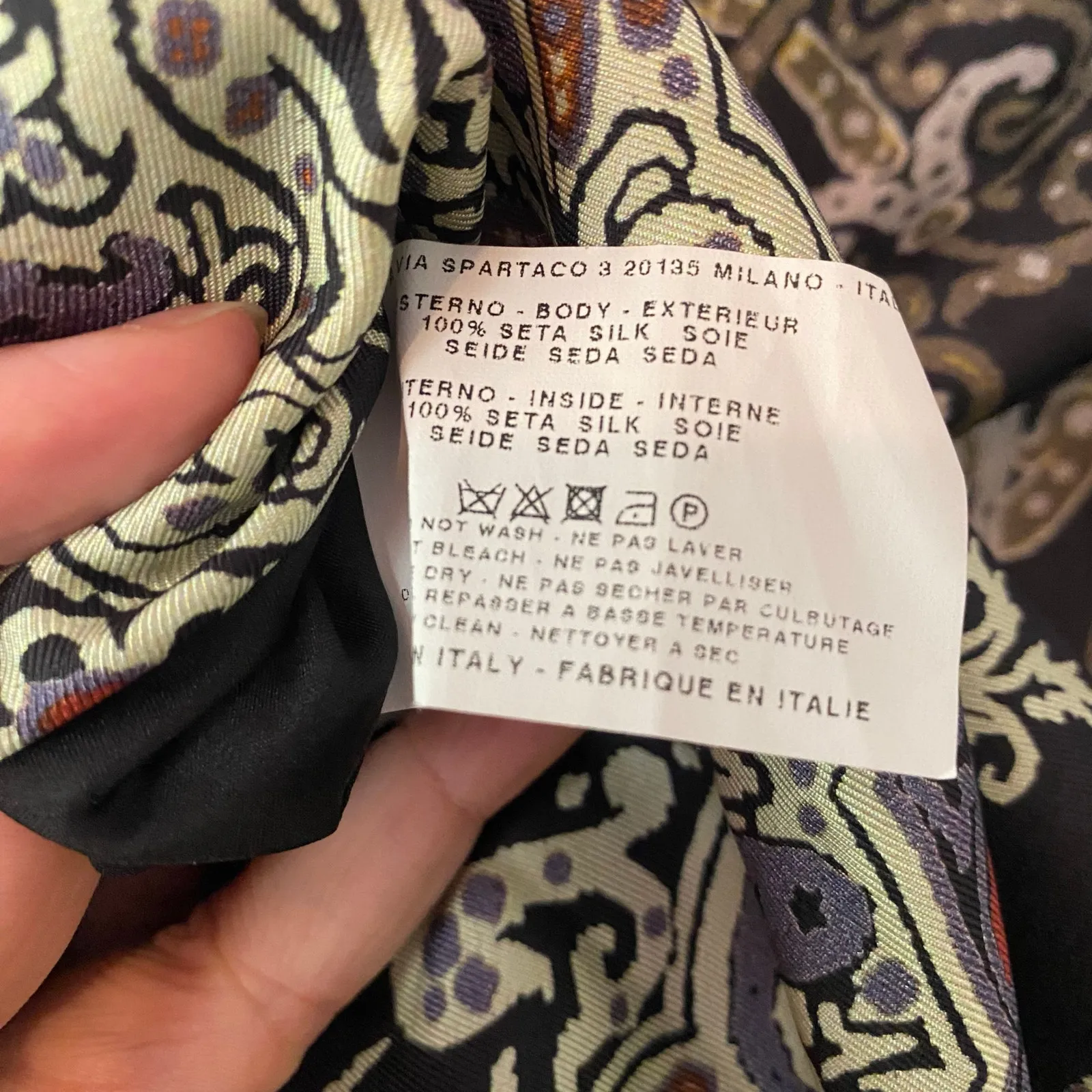 Etro Black Paisley Short Sleeve Knee Length Dress 100% Silk Women's 42 / Medium - Image 10