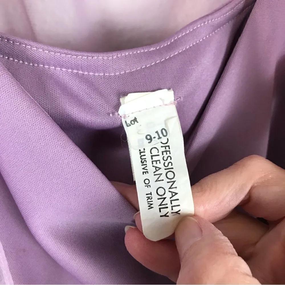 Vintage boho unbranded retro lavender lace two piece maxi long slip dress S/M* Purple Size M - Image 12