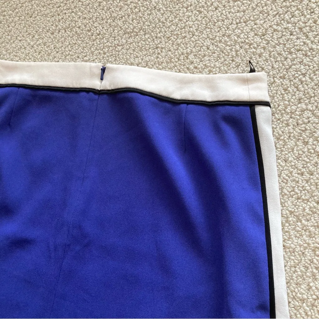 Babaton Aritzia Colorblock Mini Skirt Size 6 Blue Cream Black Lined Like New - Image 7