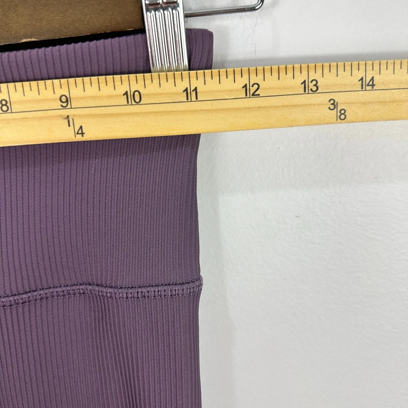 Athleta Elation Rib Tight XS Purple High Rise Ribbed Yoga Leggings Minimalist - Image 4
