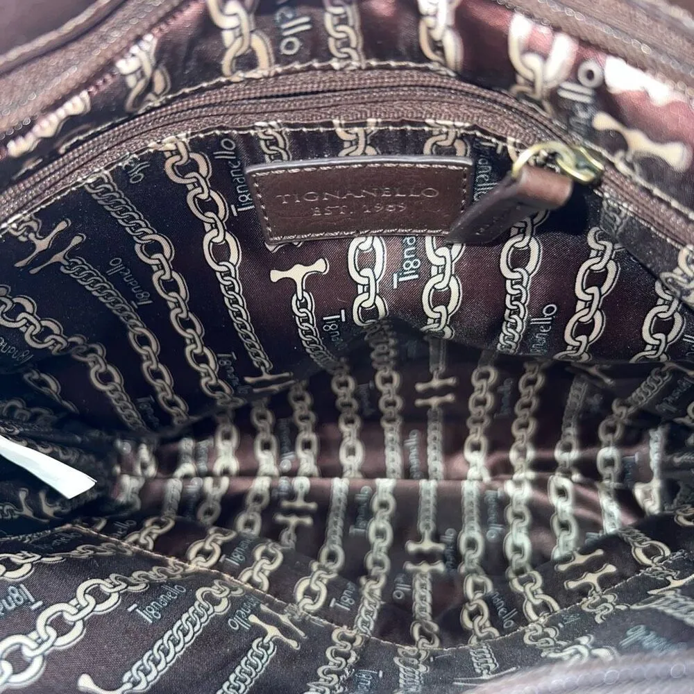 Tignanello Color Blocked Leather Outside Wallet Pocket Convertible Crossbody Bag Brown - Image 11