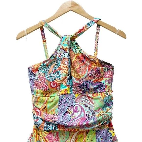 NWT Bleu Rod Beattie Paisley Print Halterneck One-Piece Swimsuit Size 10 NEW - Image 6
