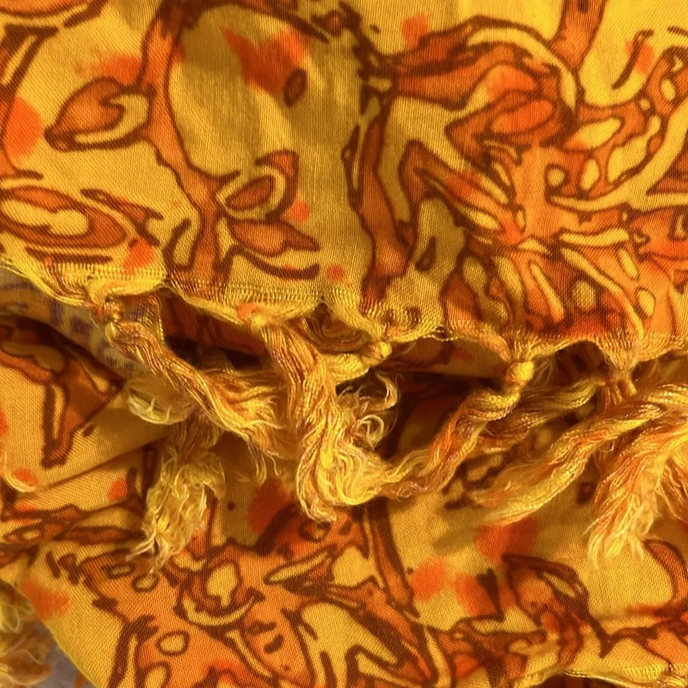 Wrap Colorful Bright Yellow Orange Fringe Gypsy Hippie - Image 2