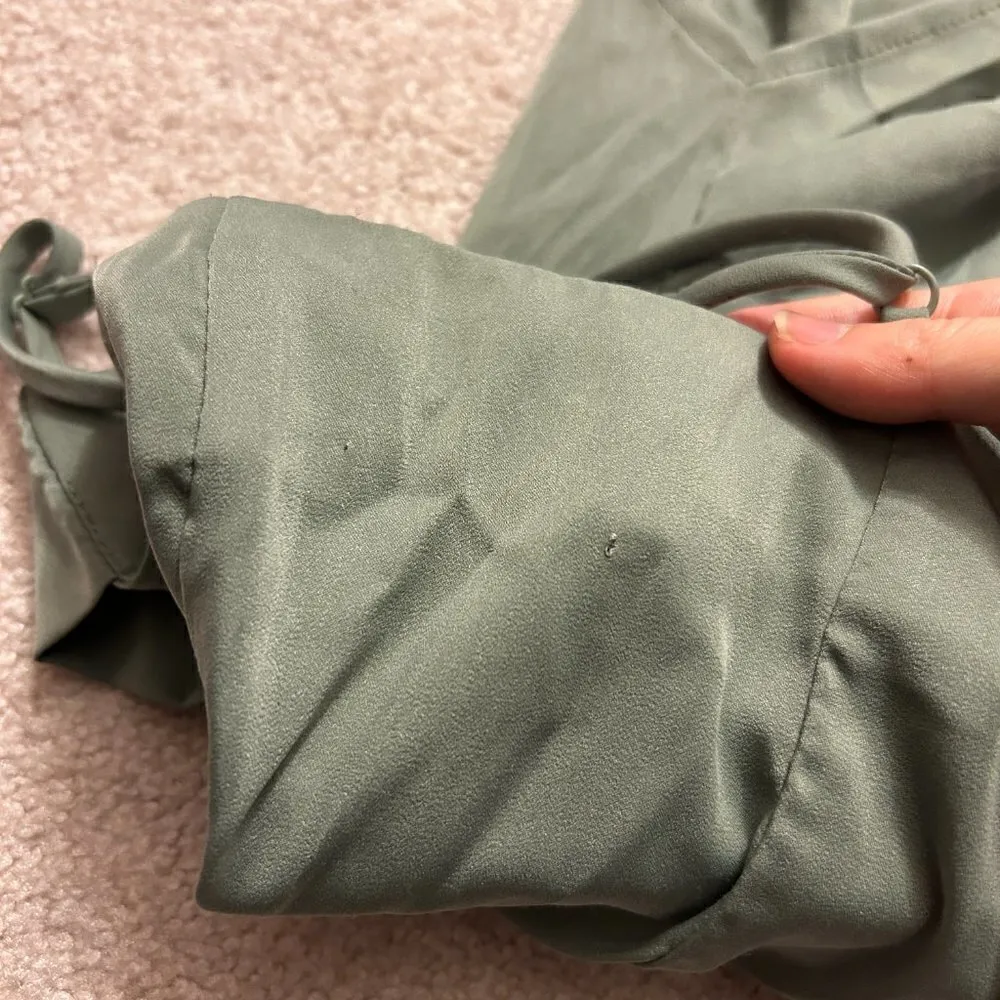 Lulu's Let's Celebrate Tonight Asymmetric Satin Cocktail Dress Sage Green NWOT - Image 14