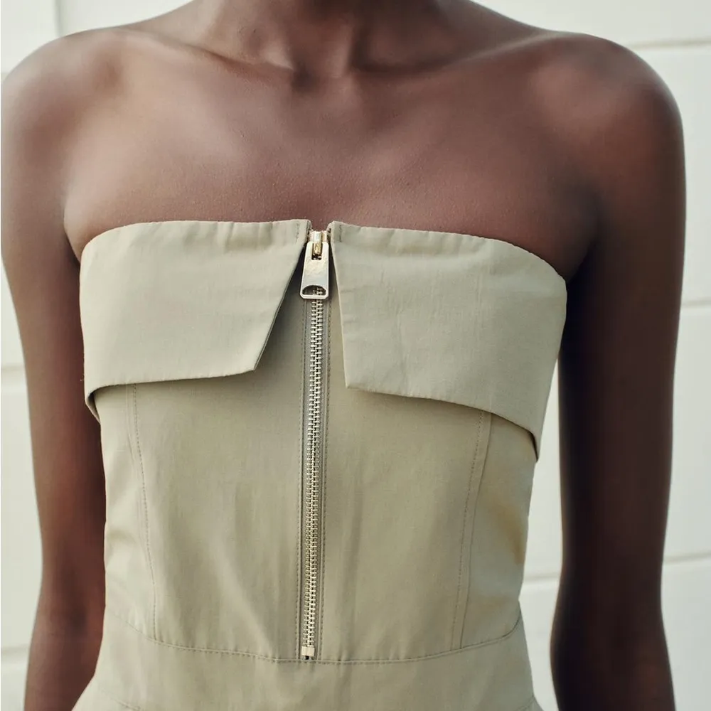 ZARA Strapless Zipper Jumpsuit - Image 3