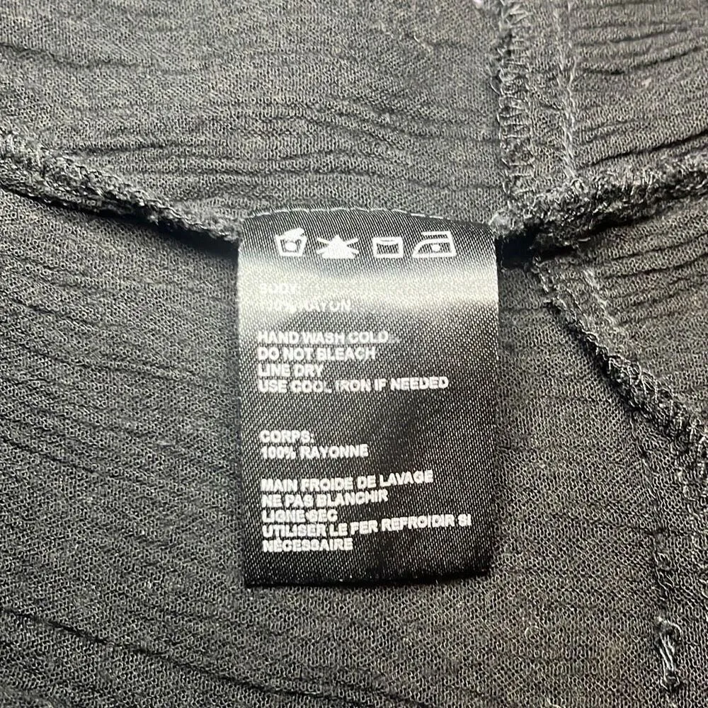 Staring at Stars Black White Embroidered Babydoll Dress Medium Boho Whimsygoth - Image 5