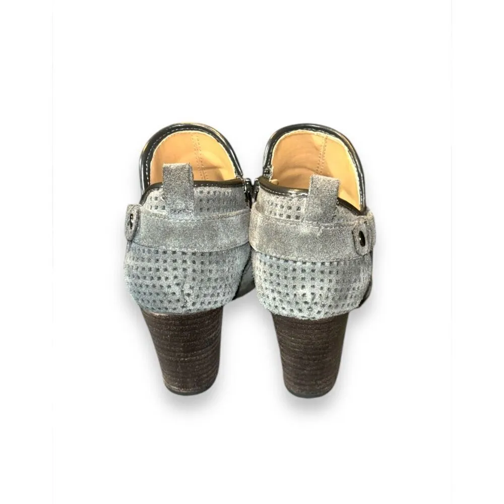 Franco Sarto Womens Dale 2 Grey Suede Leather Round Toe Chunky‎ Heel Boots sz 6 - Image 6