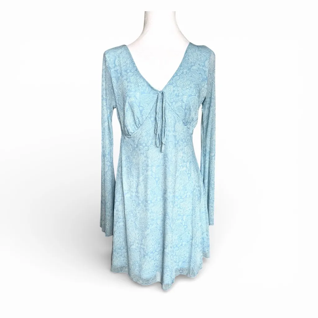 See You Monday Light Blue Long Sleeve Dress NEW Full Lined XL - Image 2