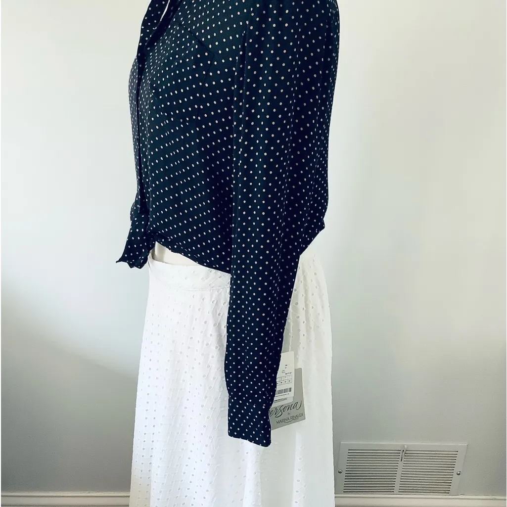 SUPER CUTE 🖤🤍🖤 SILK TOP ❤️ Blue Size 8 - Image 11