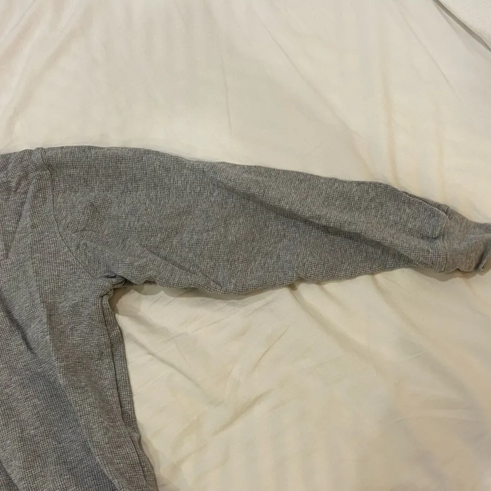 Grey  waffle knit quarter zip jacket - Image 2